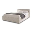 Juskys Polsterbett Nizza Beige Samt mit LED und Stauraum Bild 1