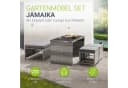 Juskys 2in1 Polyrattan Gartenlounge Set Jamaika Grau Bild 2