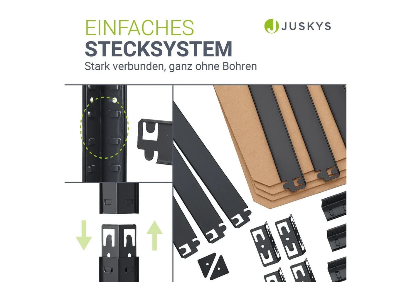 Juskys Schwerlastregal Easy 2er Set Grau 640 kg Traglast - Bild 2