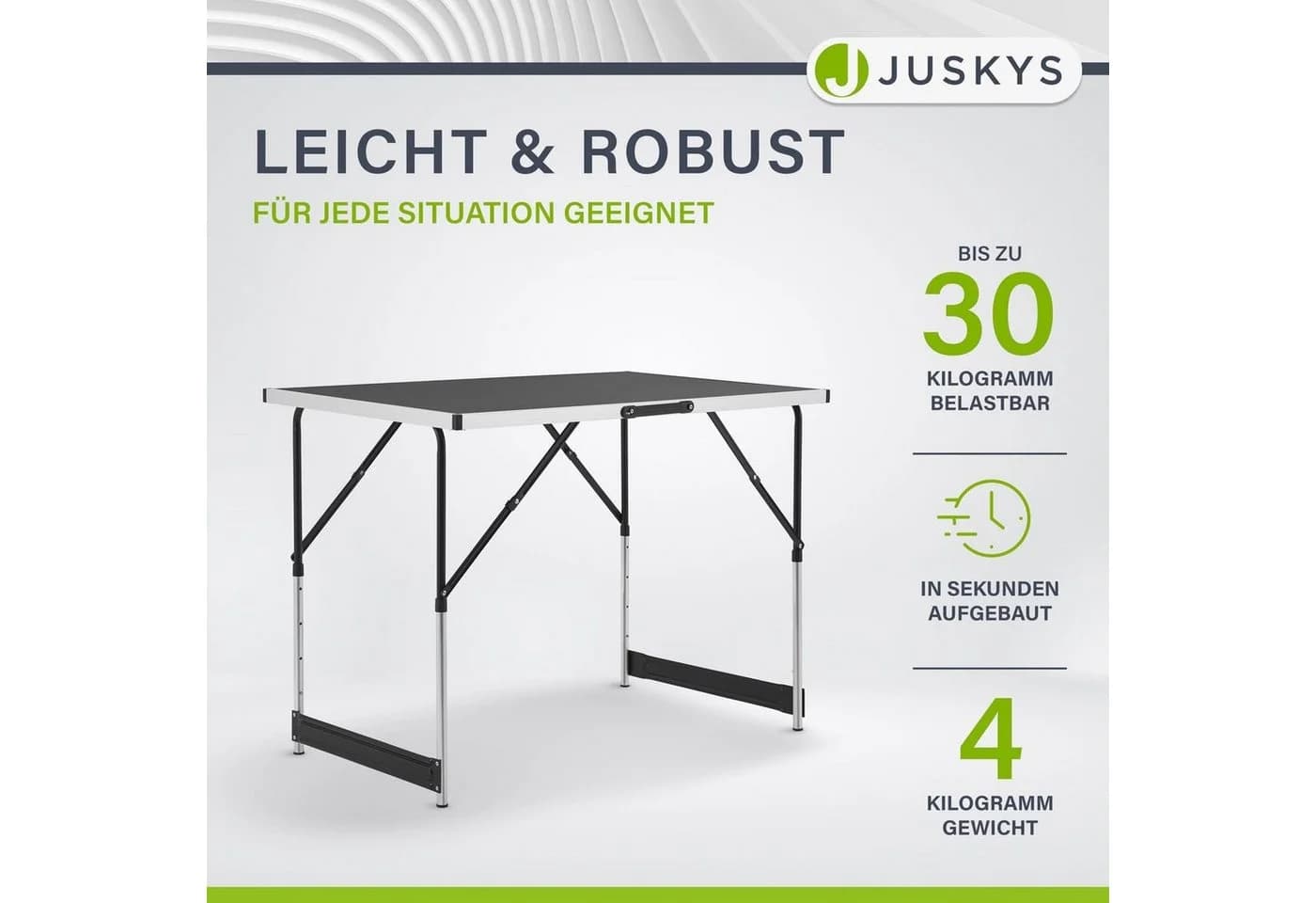 Juskys Multifunktionstisch 3-teilig Klappbar Aluminium Schwarz - Bild 2