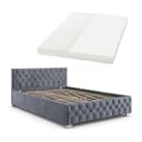 Juskys Polsterbett Nizza Dunkelgrau mit LED und Stauraum Bild 1