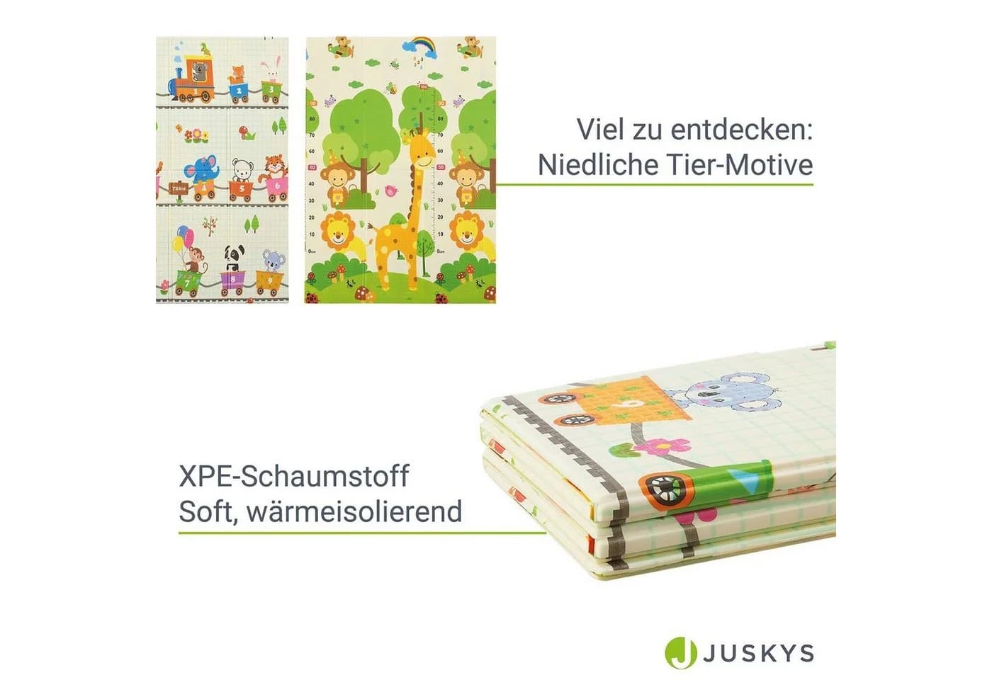 Juskys Puzzlematte Toni Bunt Weiß Grün Faltbar - Bild 4