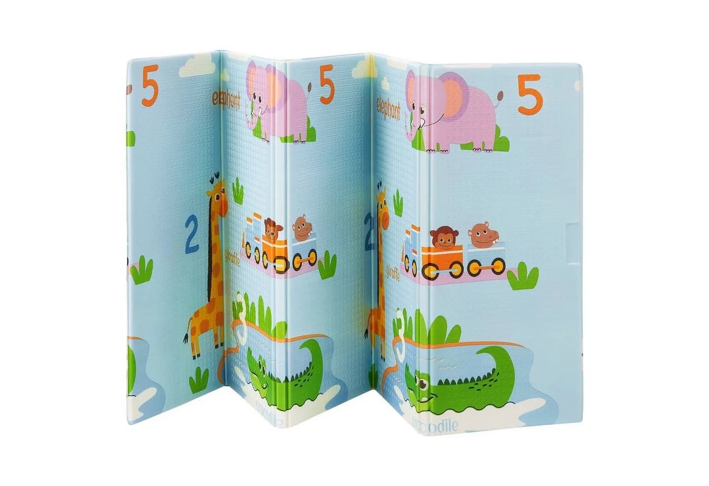 Juskys Kinder Spielmatte Stella 180x200 cm Tiere XXL Matte Schaumstoff Faltbar Soft Blau - Bild 2