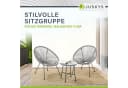 Juskys Balkonset Ostana 3-teilig Grau Schwarz Polyrattan Bild 5