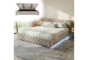 Juskys Polsterbett Nizza Beige Samt mit LED und Stauraum Bild 3