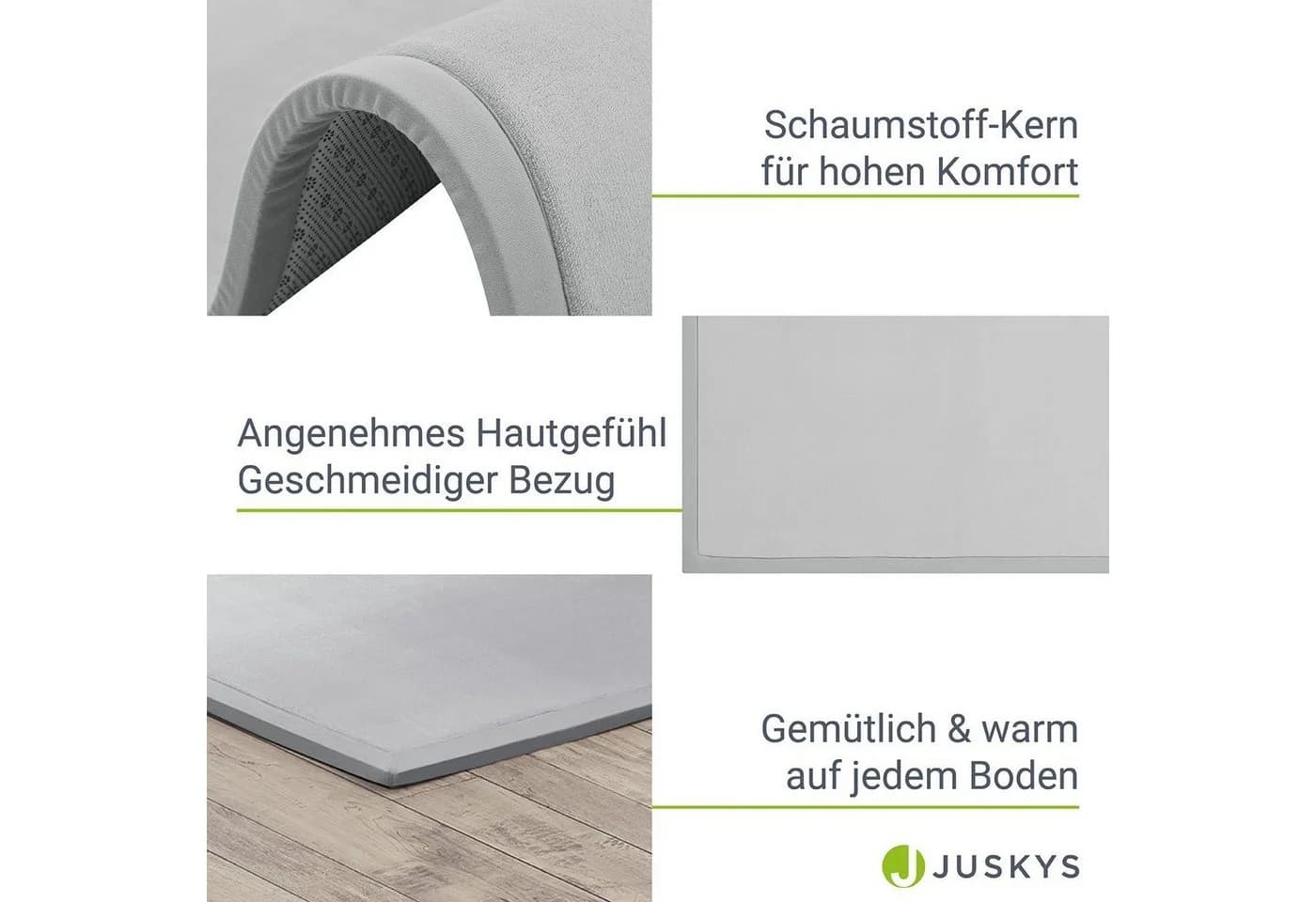 Juskys Krabbelmatte Maila Grau Memory-Foam rutschfest - Bild 5