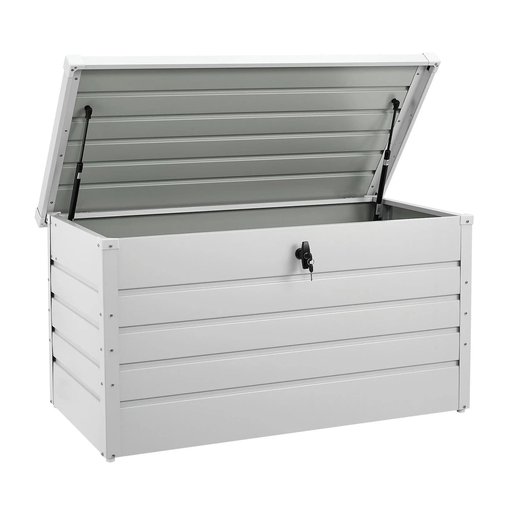 Juskys Metall Aufbewahrungsbox Limani 380 Liter Weiß