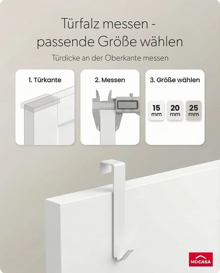 MDCASA Premium Türhaken Set 4-tlg. Edelstahl - Bild 4