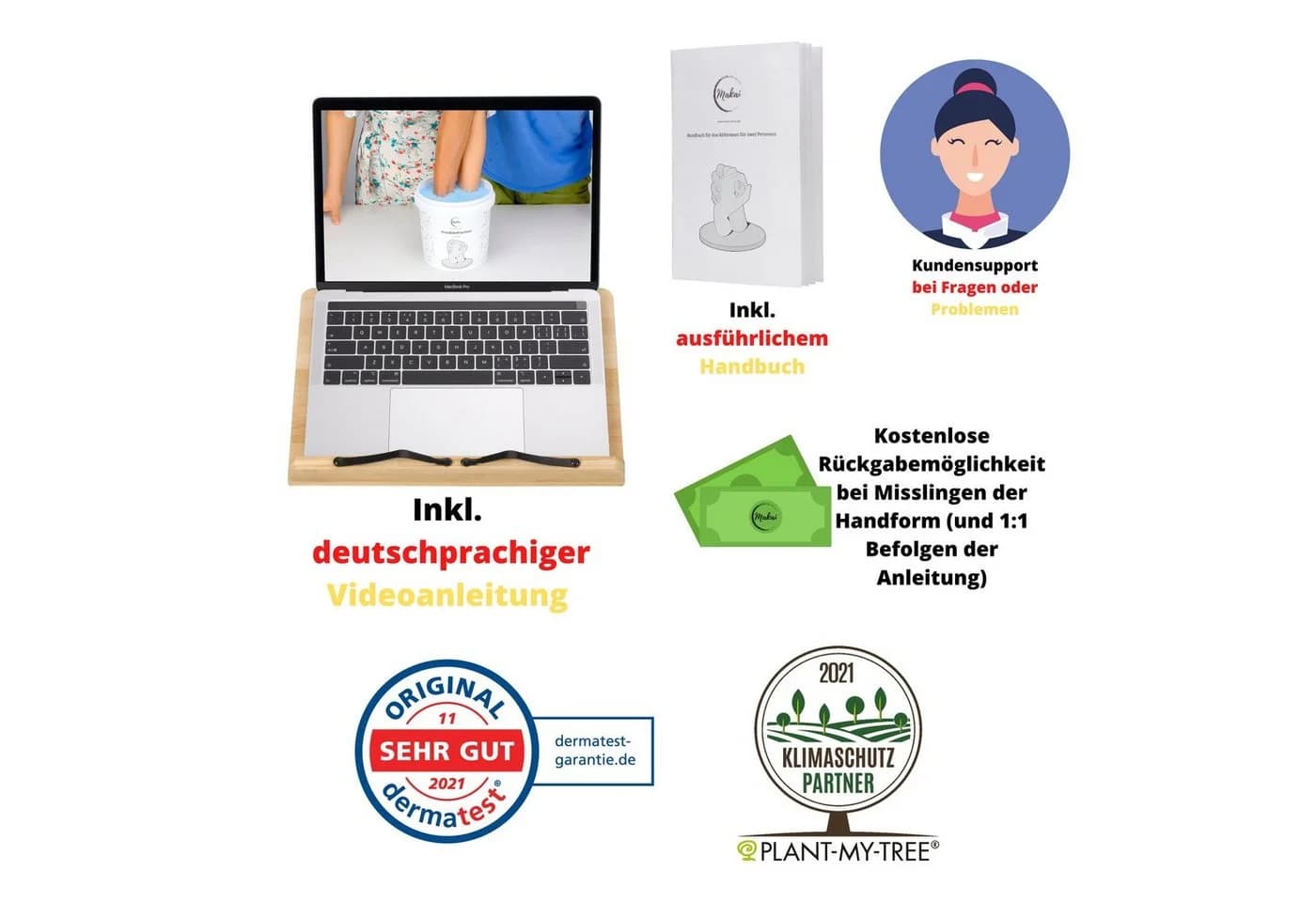 Makai Handabformset 9-tlg. mit Videoanleitung Alginat Gips - Bild 5