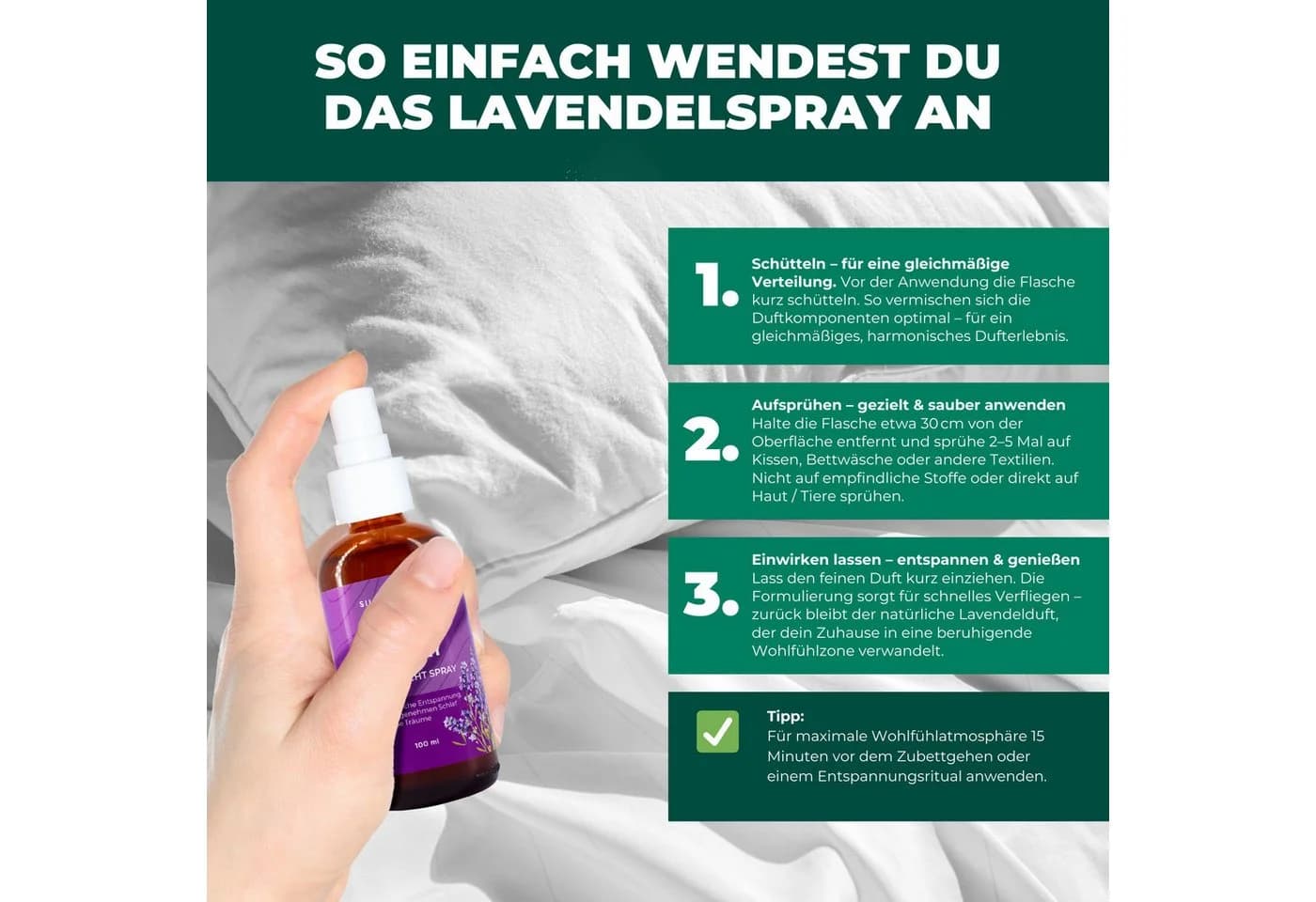 Silberkraft Lavendelspray mit ätherischem Öl 100ml - Bild 5