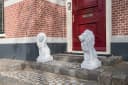 Aubaho Dekoobjekt 2x XL Löwe Skulptur Grau Kunststein Bild 1