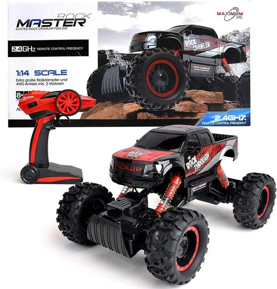 FunTomia RC Modellauto Rock Crawler 1:14 Rot Kinder Set - Bild 2