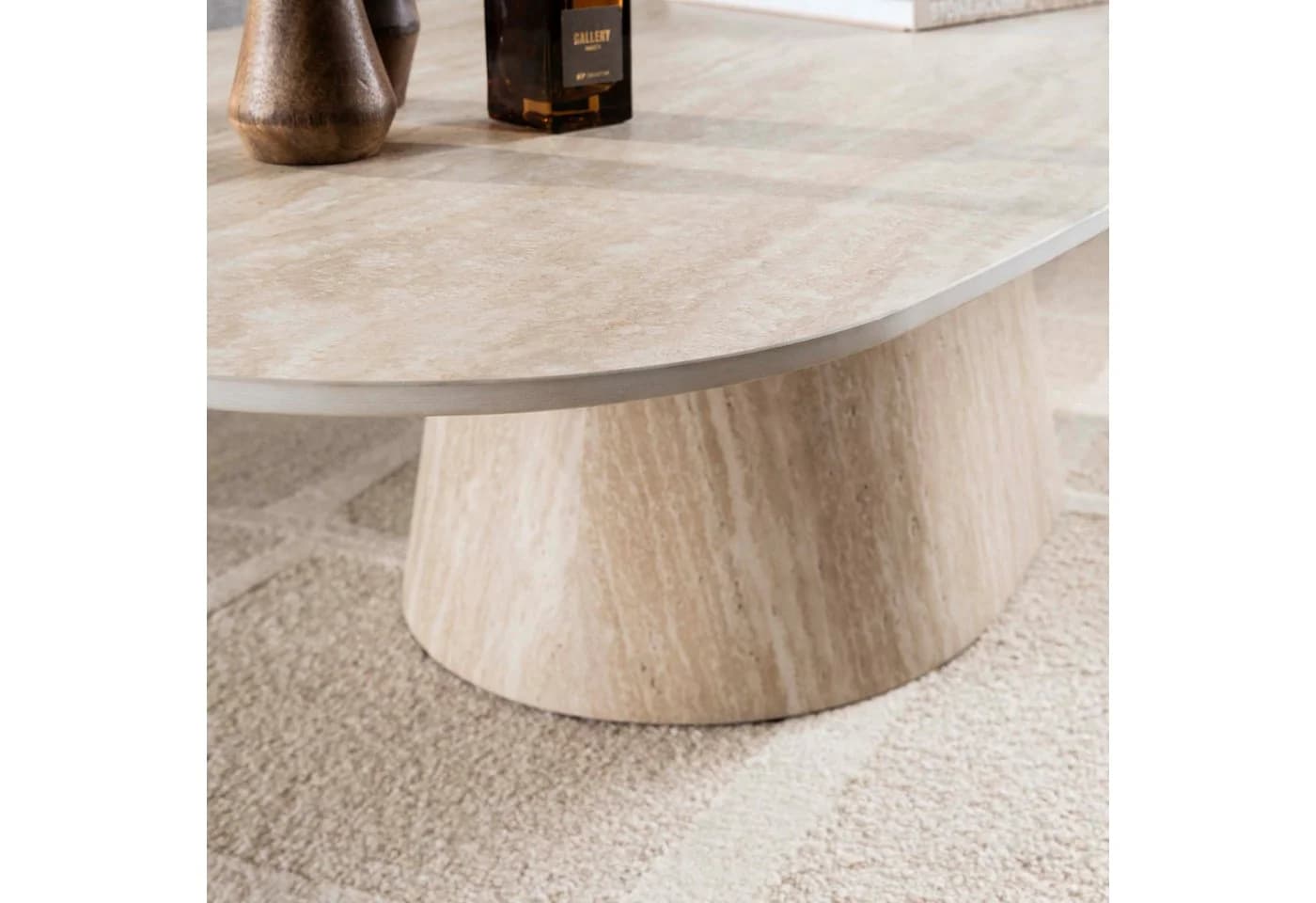 LEVEN Lifestyle Couchtisch NOOR Travertin Keramik Oval - Bild 3