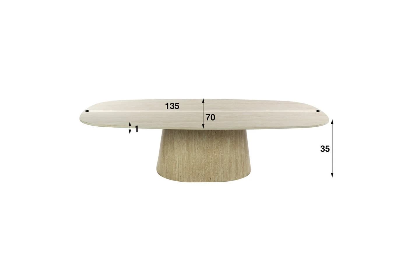 LEVEN Lifestyle Couchtisch NOOR Travertin Keramik Oval - Bild 4
