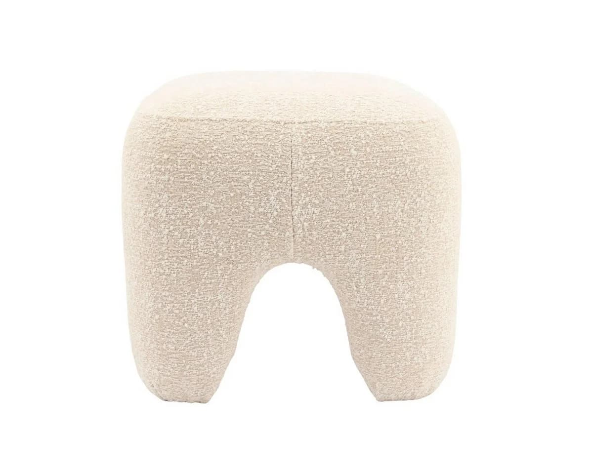 LEVEN Lifestyle Sitzhocker WAYO Beige Stoff Holz
