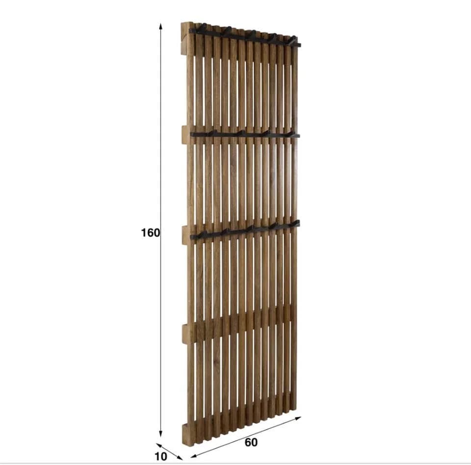 LEVEN Lifestyle Wandgarderobe MALON massiv Holz sandfarben 14 Haken - Bild 5