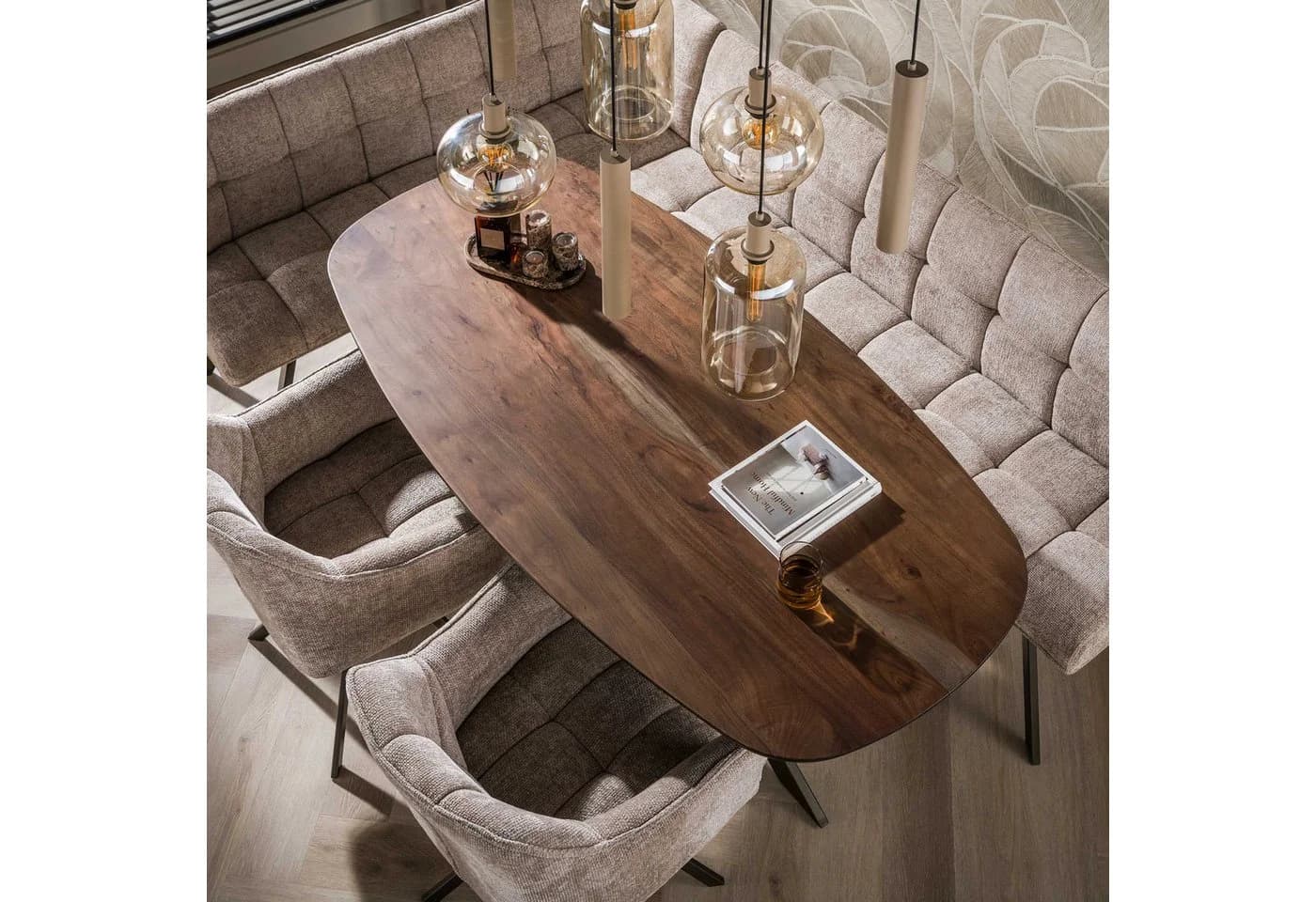 LEVEN Lifestyle Esstisch ESCANDI Oval Akazie massiv braun - Bild 2