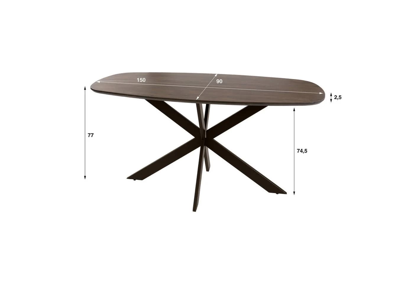 LEVEN Lifestyle Esstisch ESCANDI Oval Akazie massiv braun - Bild 4