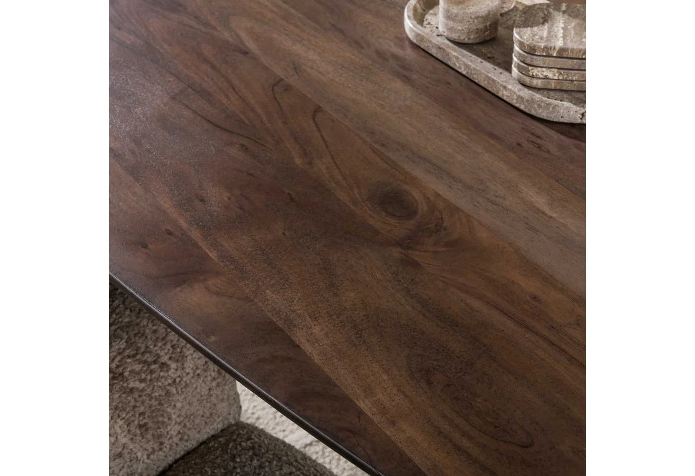 LEVEN Lifestyle Esstisch ESCANDI Oval Akazie massiv braun - Bild 5