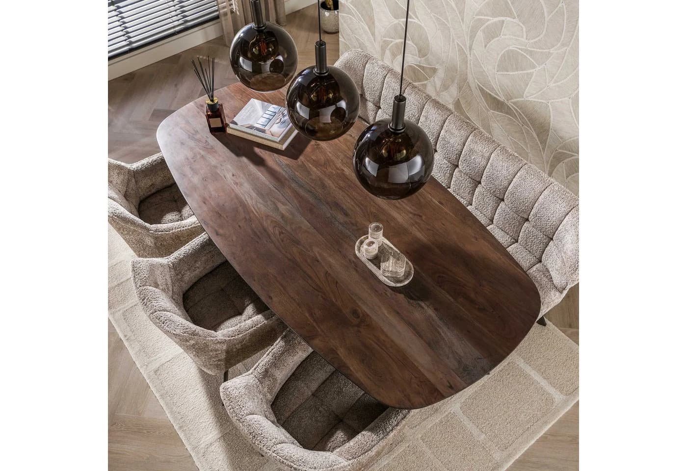 LEVEN Lifestyle Esstisch ESCANDI Oval Akazie massiv braun - Bild 2
