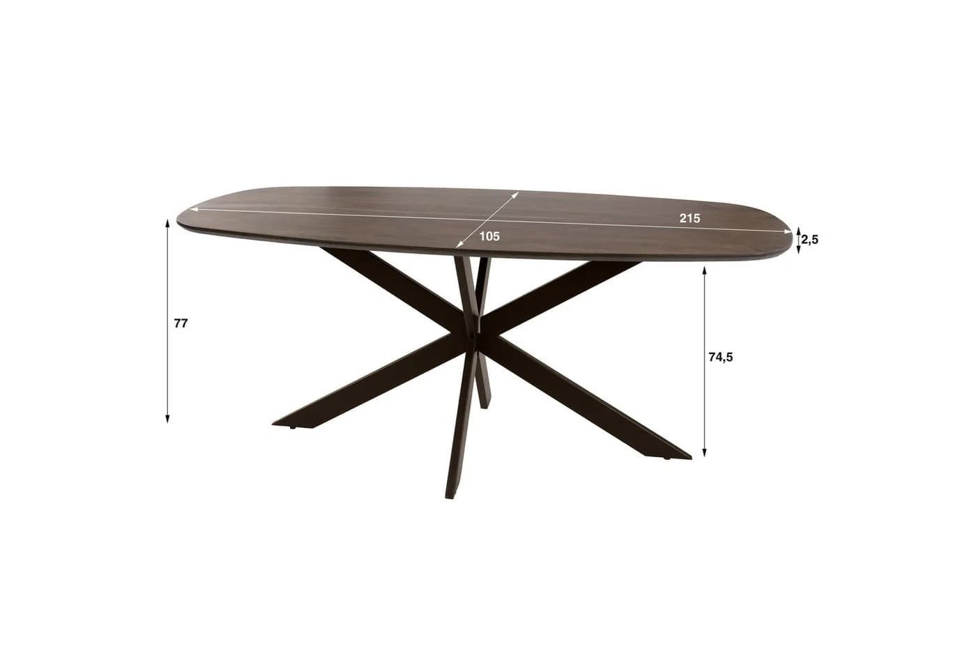 LEVEN Lifestyle Esstisch ESCANDI Oval Akazie massiv braun - Bild 3