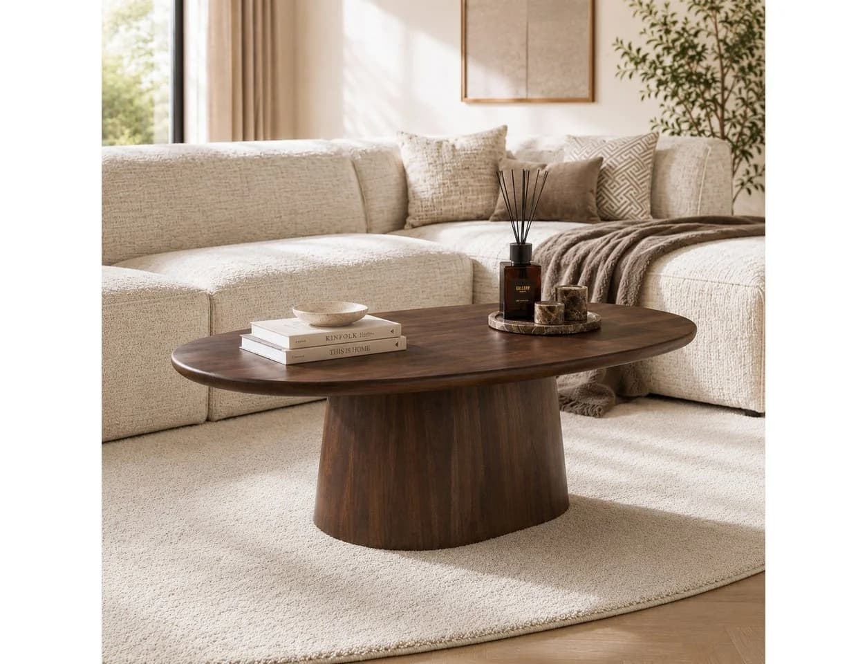 LEVEN Lifestyle Couchtisch MILANO Oval Akazienholz Braun - Bild 2