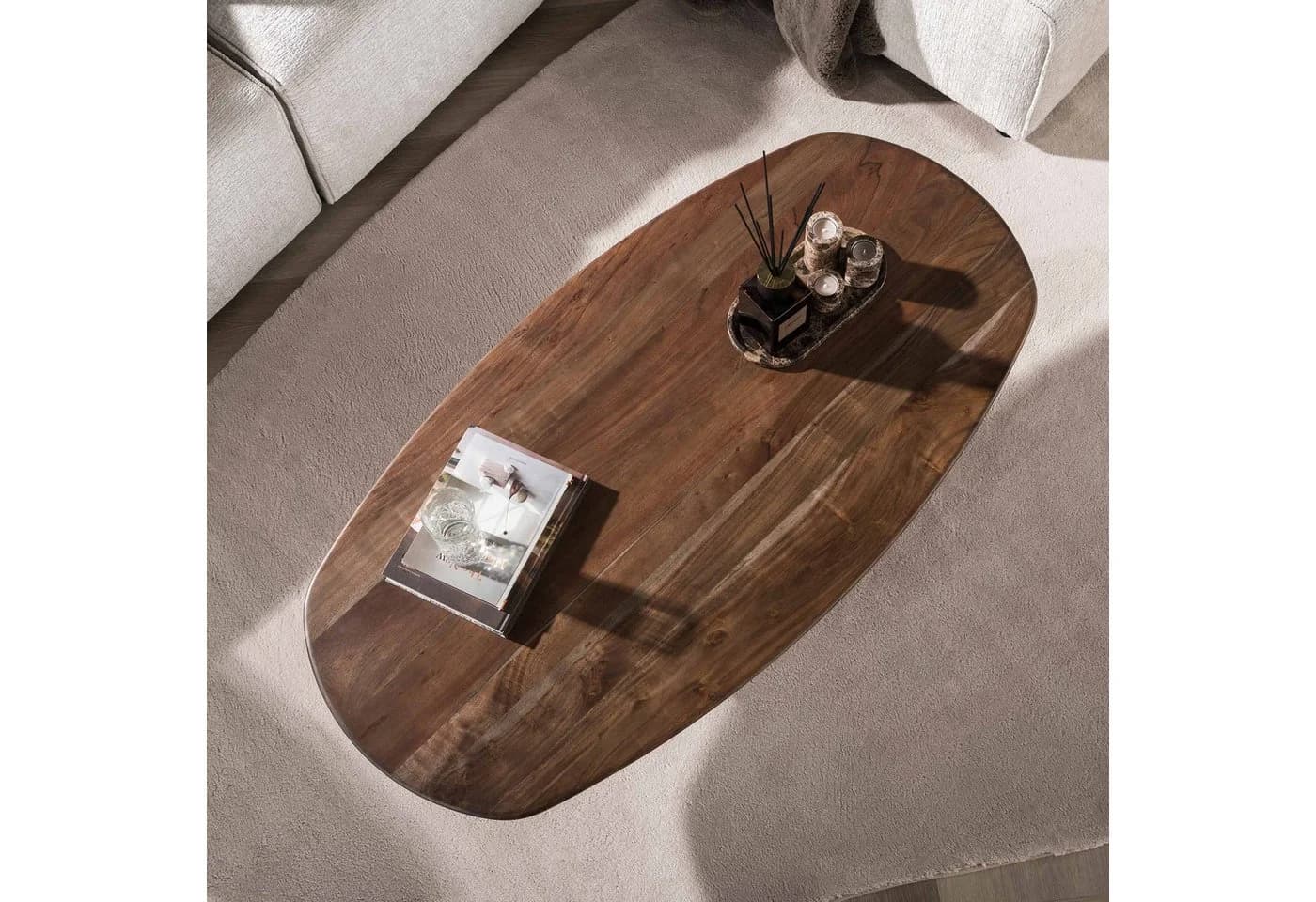 LEVEN Lifestyle Couchtisch MILANO Oval Akazienholz Braun - Bild 3