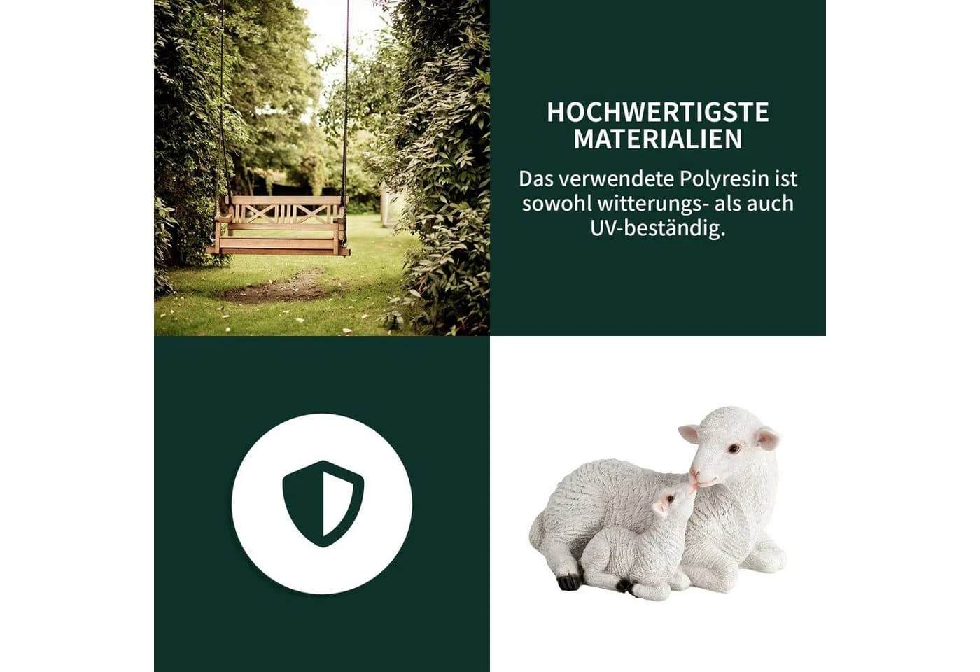 VERDOBA Gartenfigur Dekoschafe Lämmer und Schaf für Draußen - Bild 5