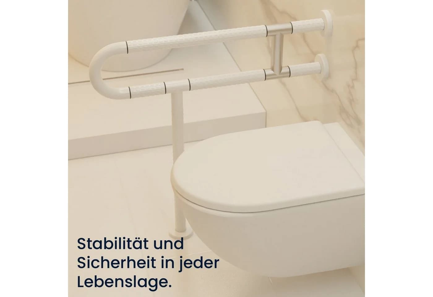 flexilife WC Stützgriff Wandmontage Weiß Stahl ABS