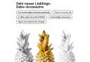 shelfmade Dekofigur Ananas Kunstharz Polyresin Gold/Silber/Weiß Bild 5