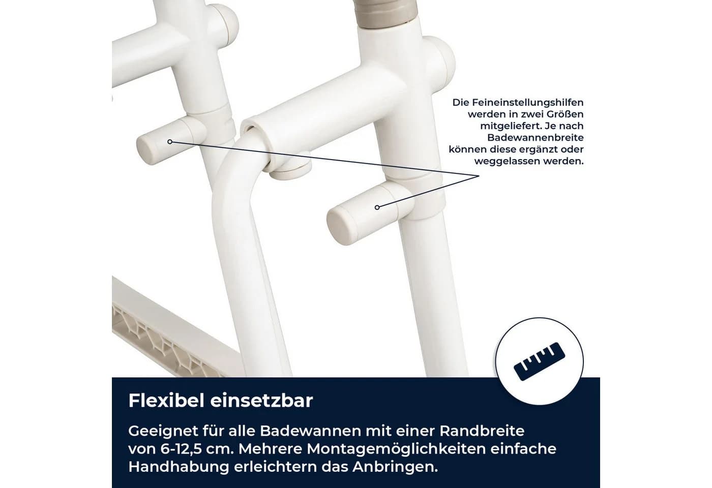 flexilife Badewanneneinstiegshilfe BONARE Weiß Verstellbar - Bild 4