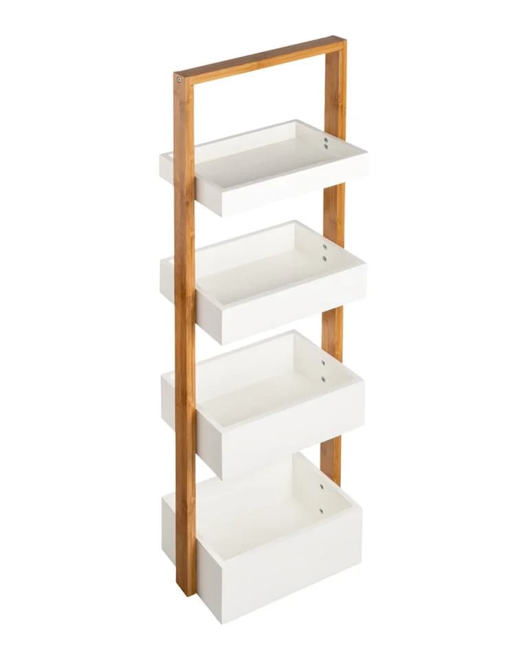 shelfmade Küchenregal mit 4 weißen Bambus Ebenen - Bild 2