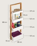 shelfmade Küchenregal mit 4 weißen Bambus Ebenen Bild 3