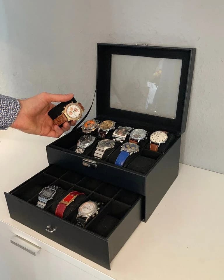 shelfmade Uhrenbox Basel für 20 Uhren Schwarz