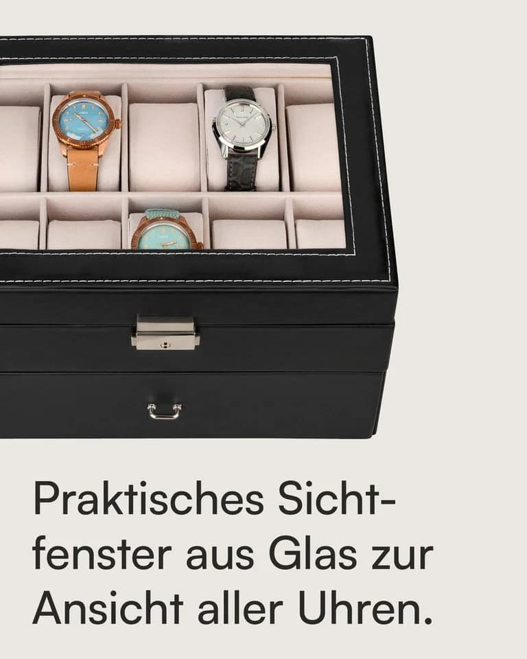 shelfmade Uhrenbox Basel für 20 Uhren Schwarz - Bild 5