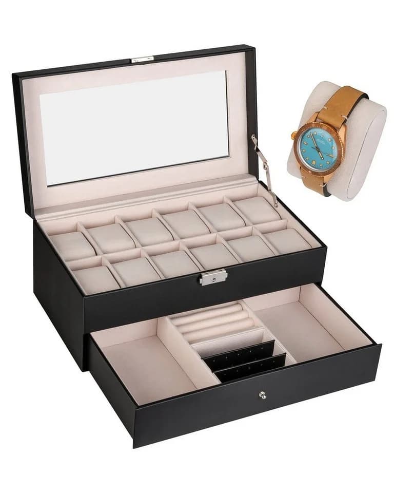 shelfmade Uhrenbox Zürich Schwarz - Aufbewahrung für 12 Uhren - Bild 4