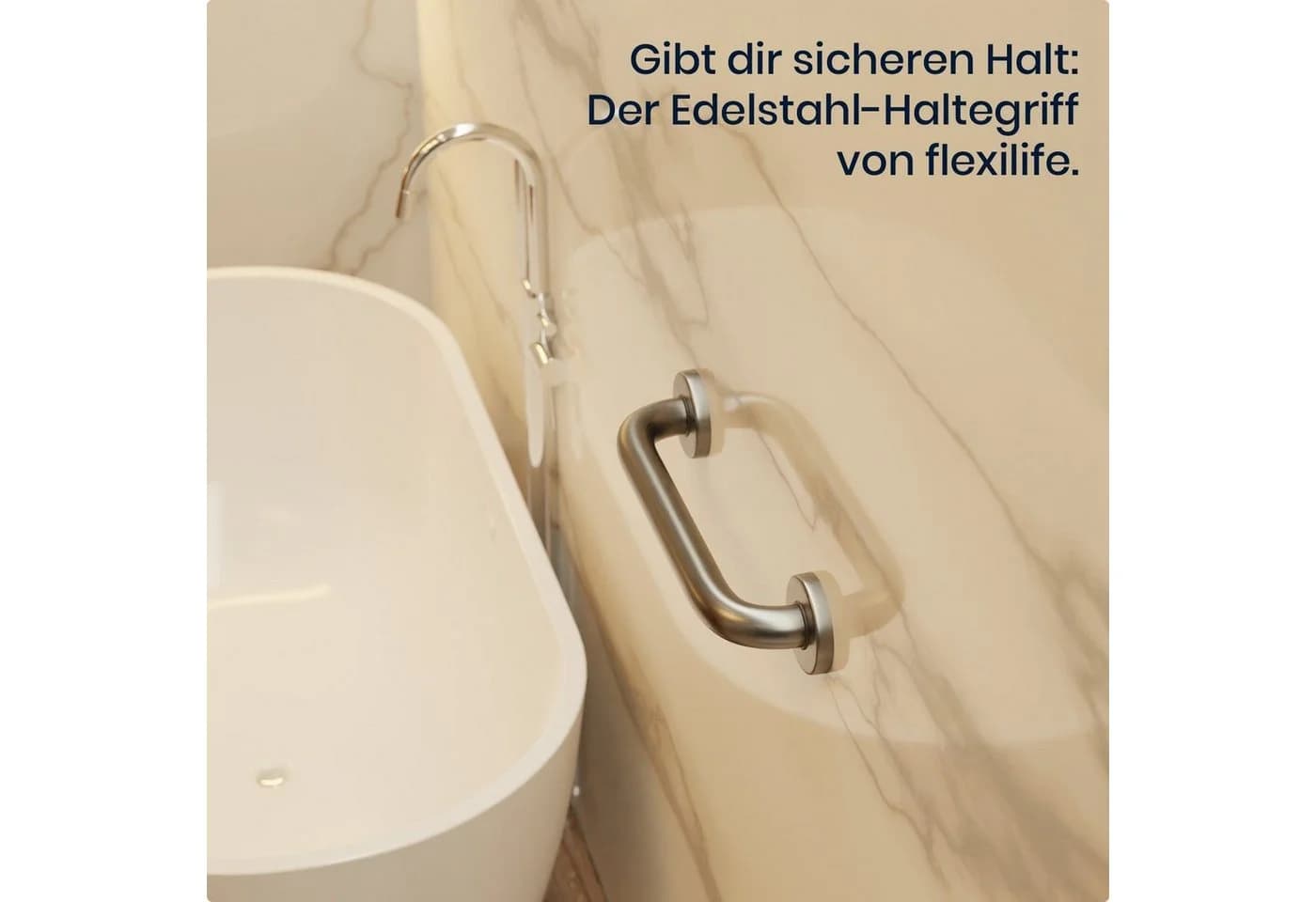 flexilife Haltegriff Edelstahl Badewannengriff Duschgriff Wand-Montage