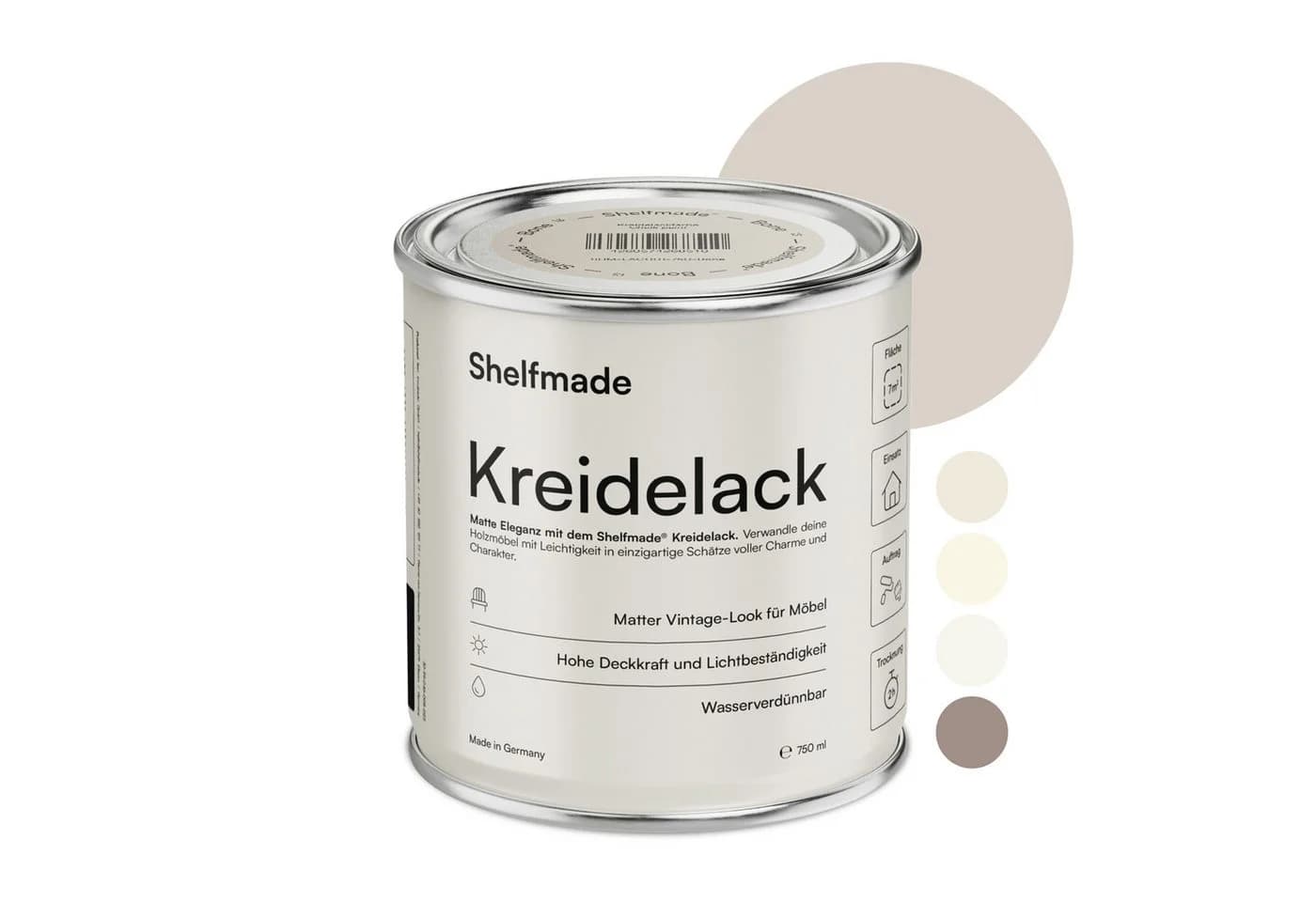shelfmade Kreidefarbe 750ml Matte Beige Shabby Chic Holzlack - Bild 2