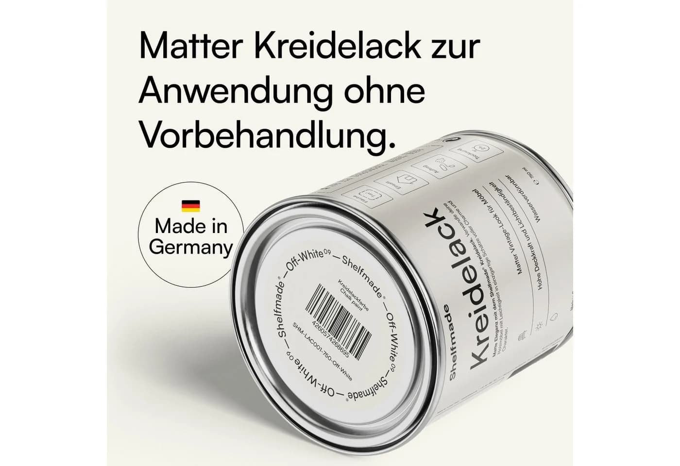 shelfmade Kreidefarbe 750ml Matte Beige Shabby Chic Holzlack - Bild 4