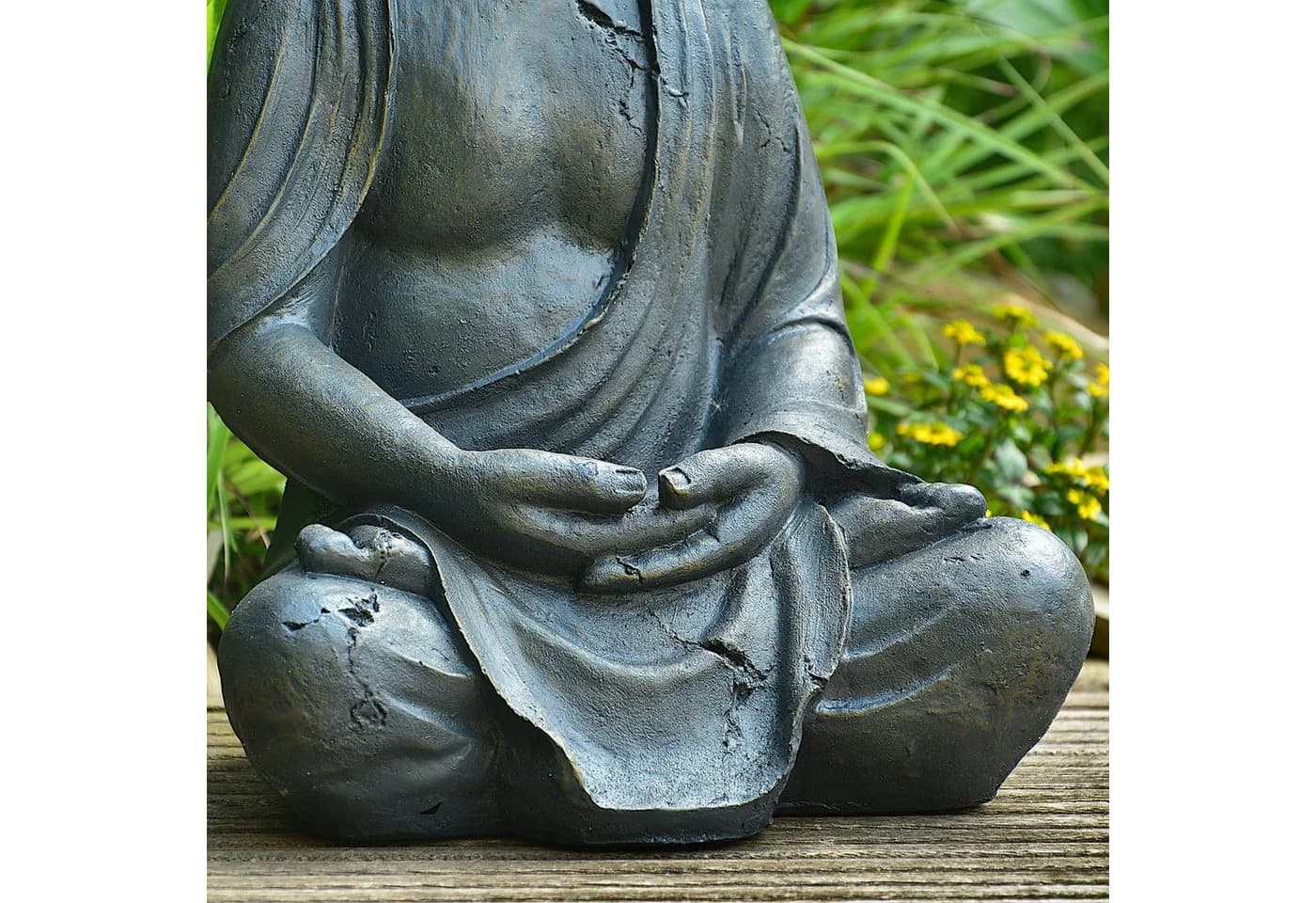 INtrenDU Dhyana-Buddha Gartenfigur 38cm Polyresin