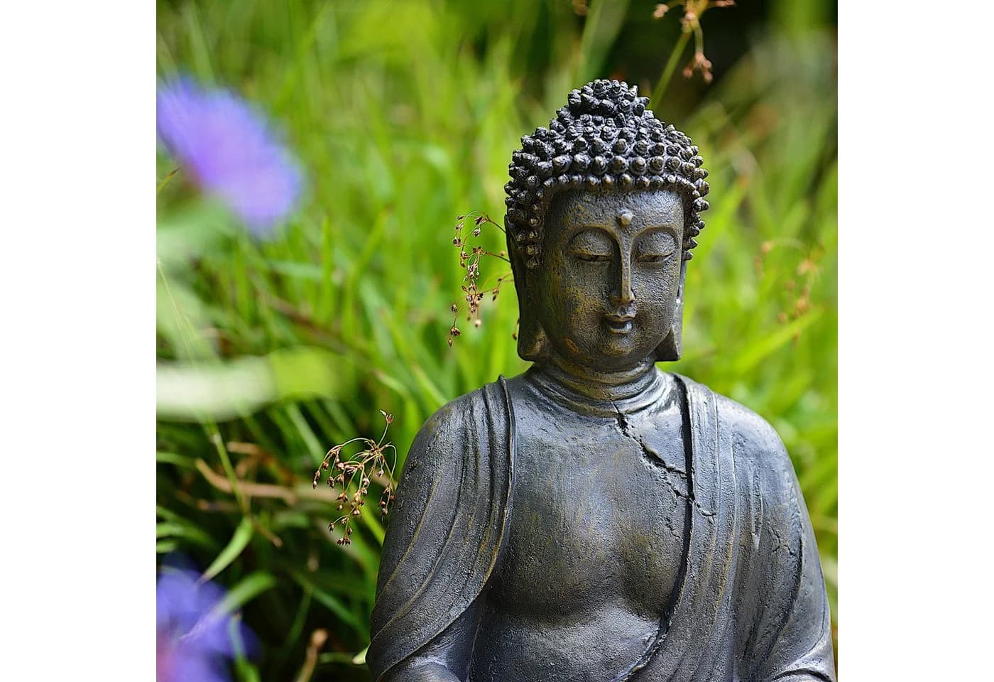 INtrenDU Dhyana-Buddha Gartenfigur 38cm Polyresin - Bild 3