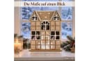 INtrenDU Adventskalender Holzhaus mit LED-Beleuchtung & 24 Schubladen Bild 1
