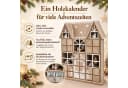 INtrenDU Adventskalender Holzhaus mit LED-Beleuchtung & 24 Schubladen Bild 3