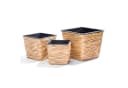 INtrenDU Blumentopf Seegras Eckig 3er Set mit Innentopf Schwarz Bild 2