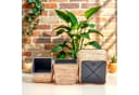 INtrenDU Blumentopf Seegras Eckig 3er Set mit Innentopf Schwarz Bild 3