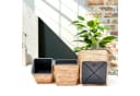 INtrenDU Blumentopf Seegras Eckig 3er Set mit Innentopf Schwarz Bild 4