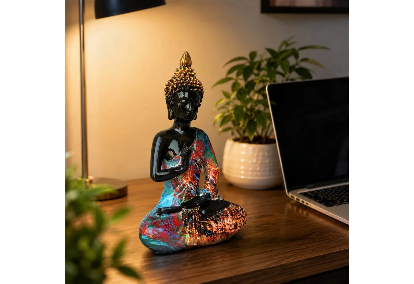 INtrenDU Buddhafigur bunt 26 cm sitzend im Pop-Art-Stil - Bild 4