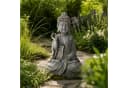 INtrenDU Buddhafigur Gartenfigur 40 cm steingrau wetterfest Bild 2