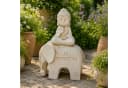 INtrenDU Gartenfigur Buddha auf Elefant 56 cm weiß Bild 2