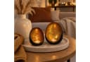 INtrenDU Teelichthalter Oval Metall Schwarz Matt Gold 2er Set Bild 2
